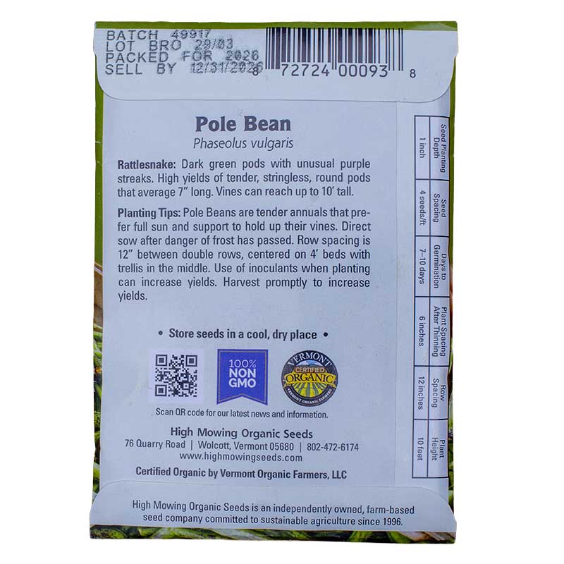 Kid's Garden 5 Seeds Packets (Organic) High Mowing Seeds