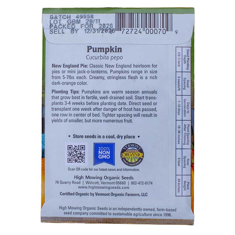 Kid's Garden 5 Seeds Packets (Organic) High Mowing Seeds