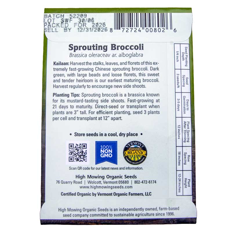 Kailaan Broccoli Seeds (Organic) High Mowing Seeds