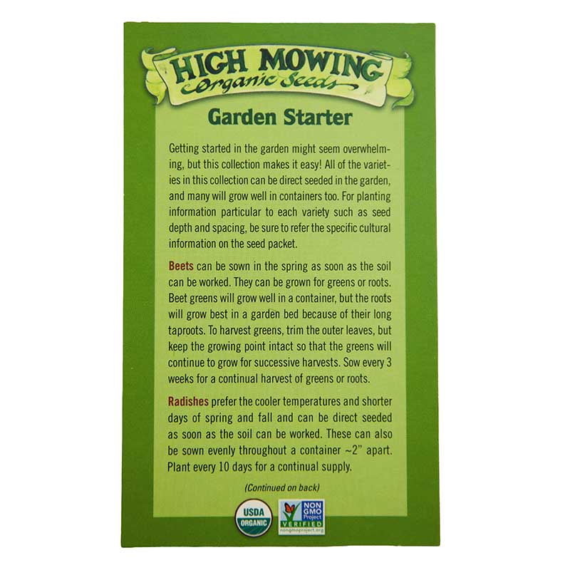 Garden Starter 6 Seeds Packets (Organic)