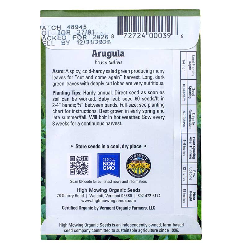 Easy Salad Greens 3 Seeds Packets (Organic) High Mowing Seeds