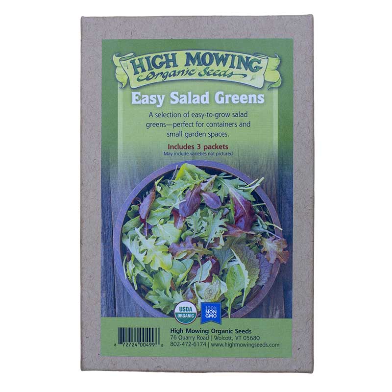 Easy Salad Greens 3 Seeds Packets (Organic) High Mowing Seeds