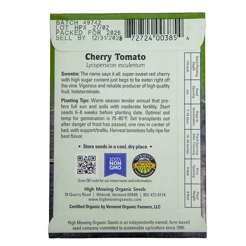 Container Garden 6 Seeds Packets (Organic) High Mowing Seeds