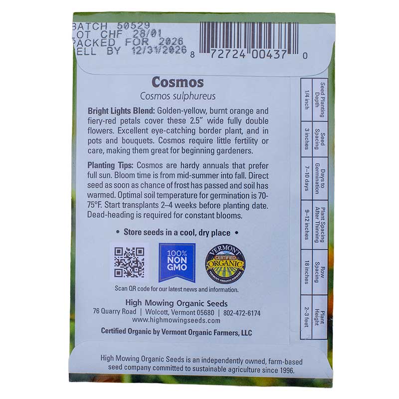 A Bee's Garden 5 Seed Packets (Organic) High Mowing Seeds