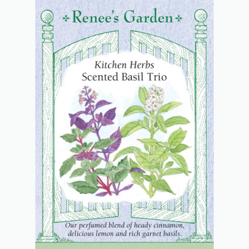 Renee's Garden Kitchen Herbs Scented Basil Trio Grow Organic