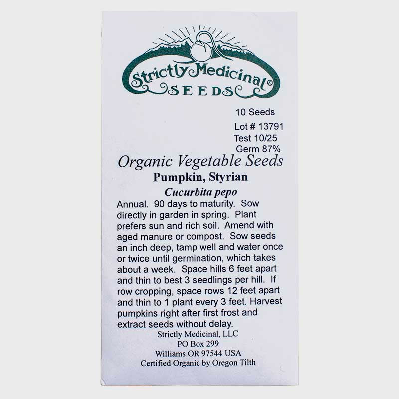Styrian Pumpkin Seeds (Organic) Strictly Medicinal