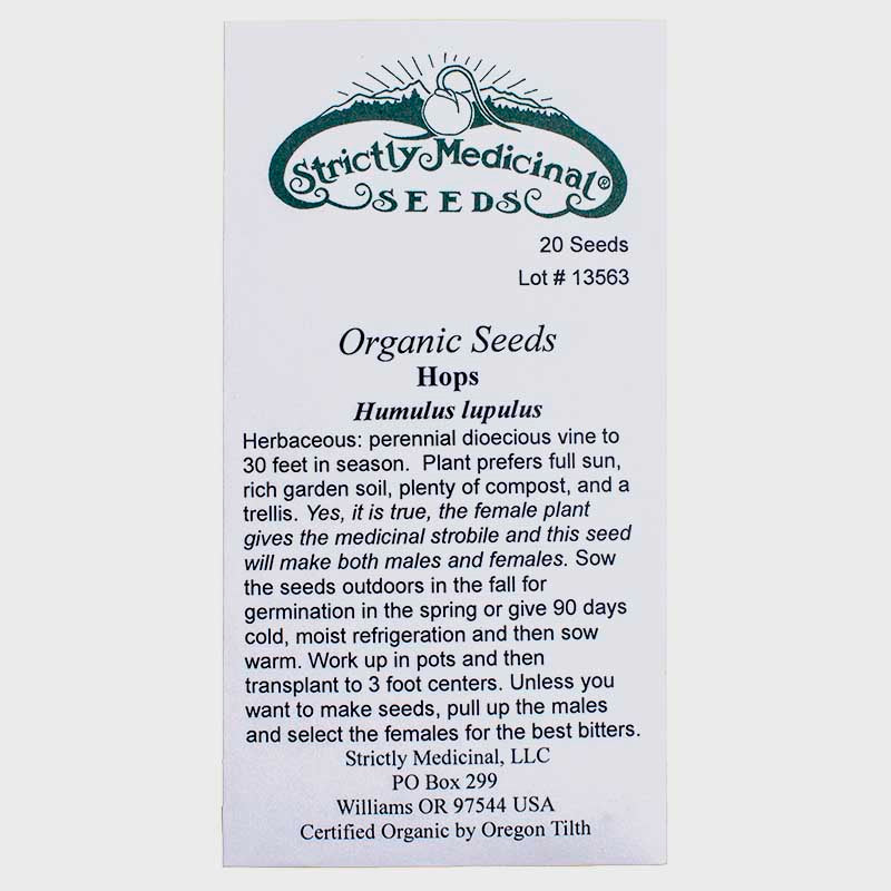 Hops Seeds (Organic) Strictly Medicinal