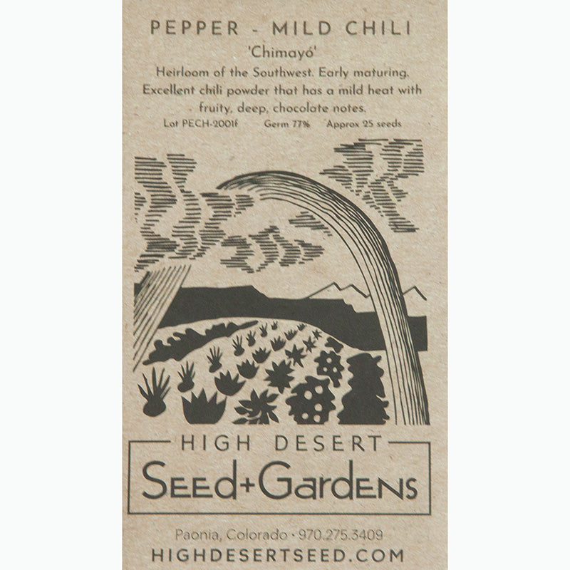 Seed Pack For Chimayo Mild Chili Peppers By High Desert Seeds