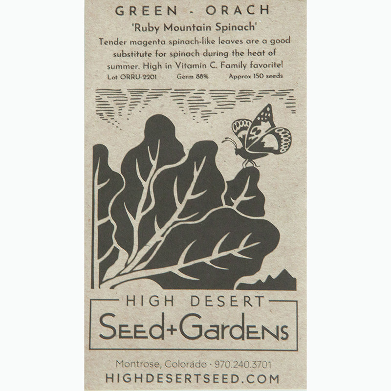 Seed Pack For Ruby Mountain Spinach By High Desert Seeds
