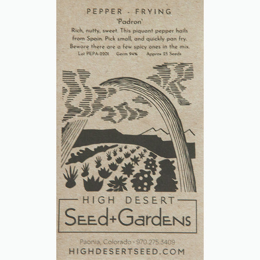 Seed Pack For Padron Peppers By High Desert Seeds