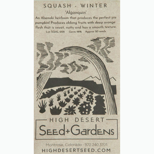 Seed Pack For Algonquin Winter Squash By High Desert Seed + Garden