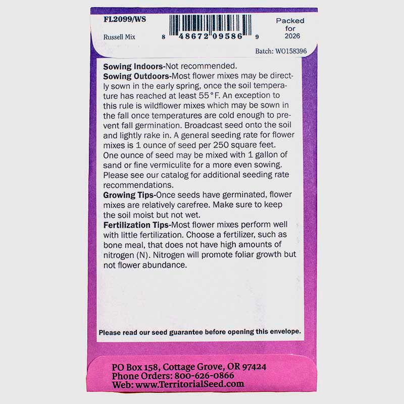 Lupine Russell Seeds Mix Territorial Seed Company