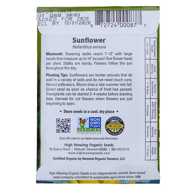 Summer of Sunflowers 3 Seeds Packets (Organic) High Mowing Seeds