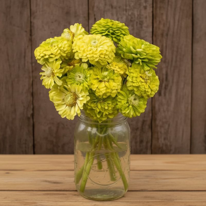 Organic Queeny Lime Zinnia Seeds High Mowing Seeds