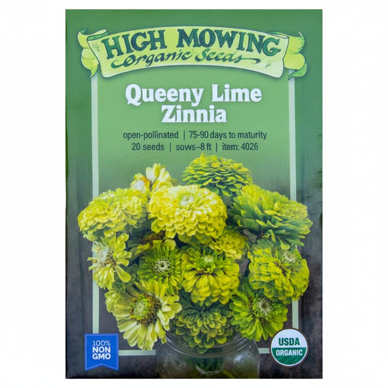 Queeny Lime Zinnia Seeds (Organic) High Mowing Seeds