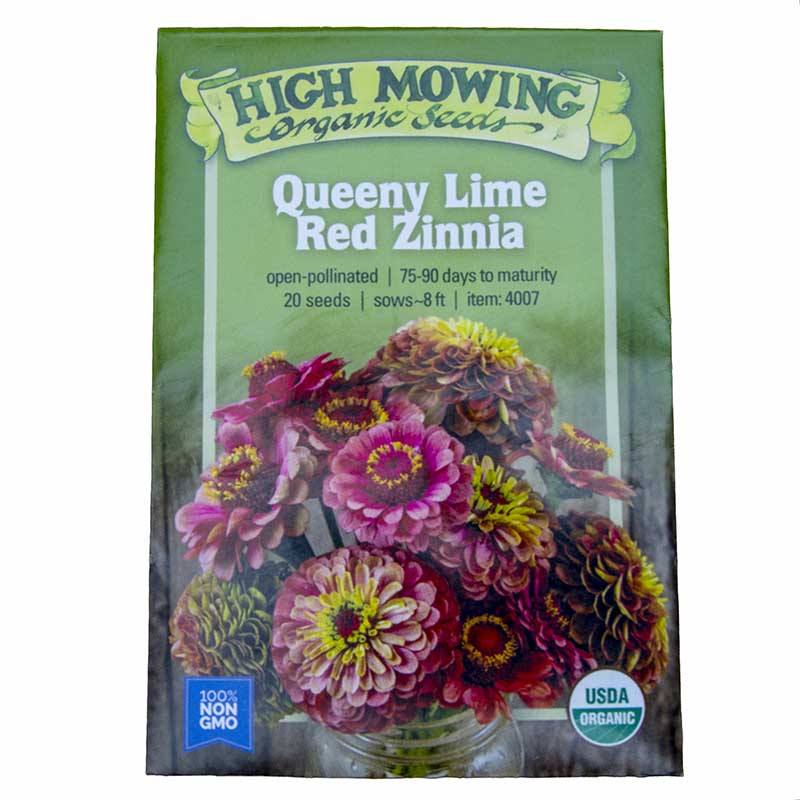 Queeny Lime Red Zinnia Seeds (Organic) High Mowing Seeds