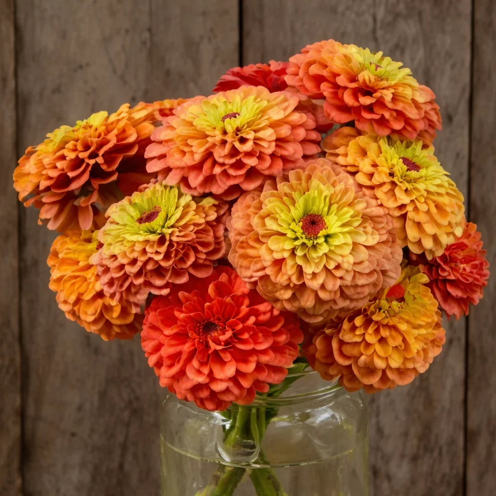 Organic Queeny Lime Orange Zinnia Seeds High Mowing Seeds