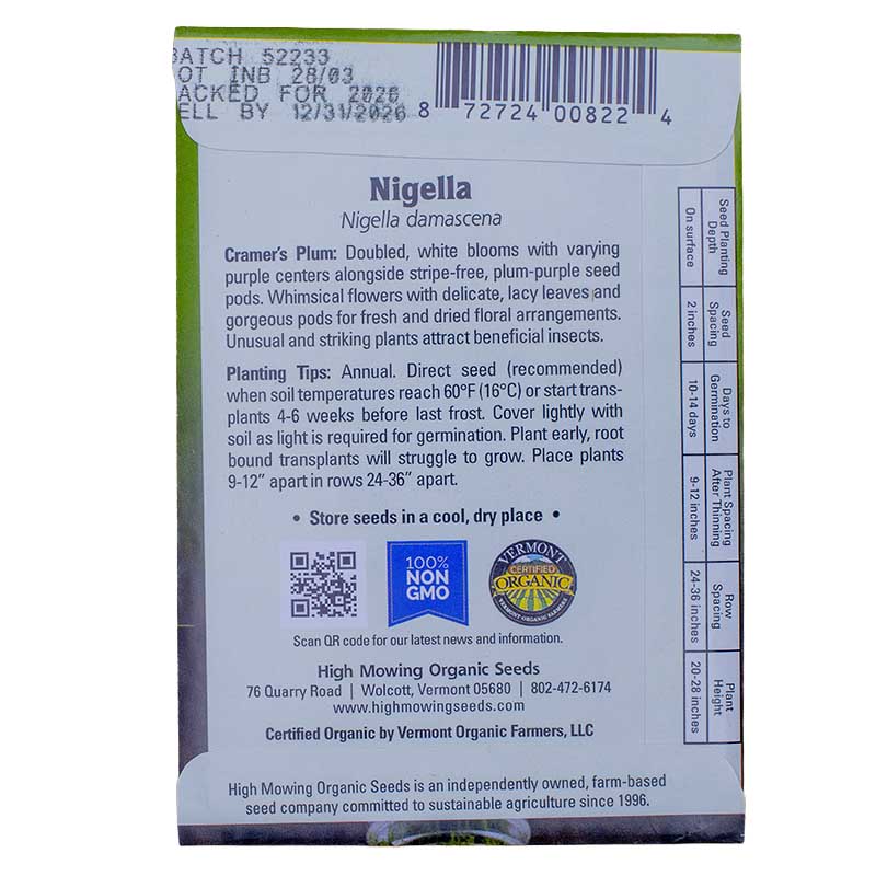 Bouquet Garden 5 Seeds Packets (Organic) High Mowing Seeds