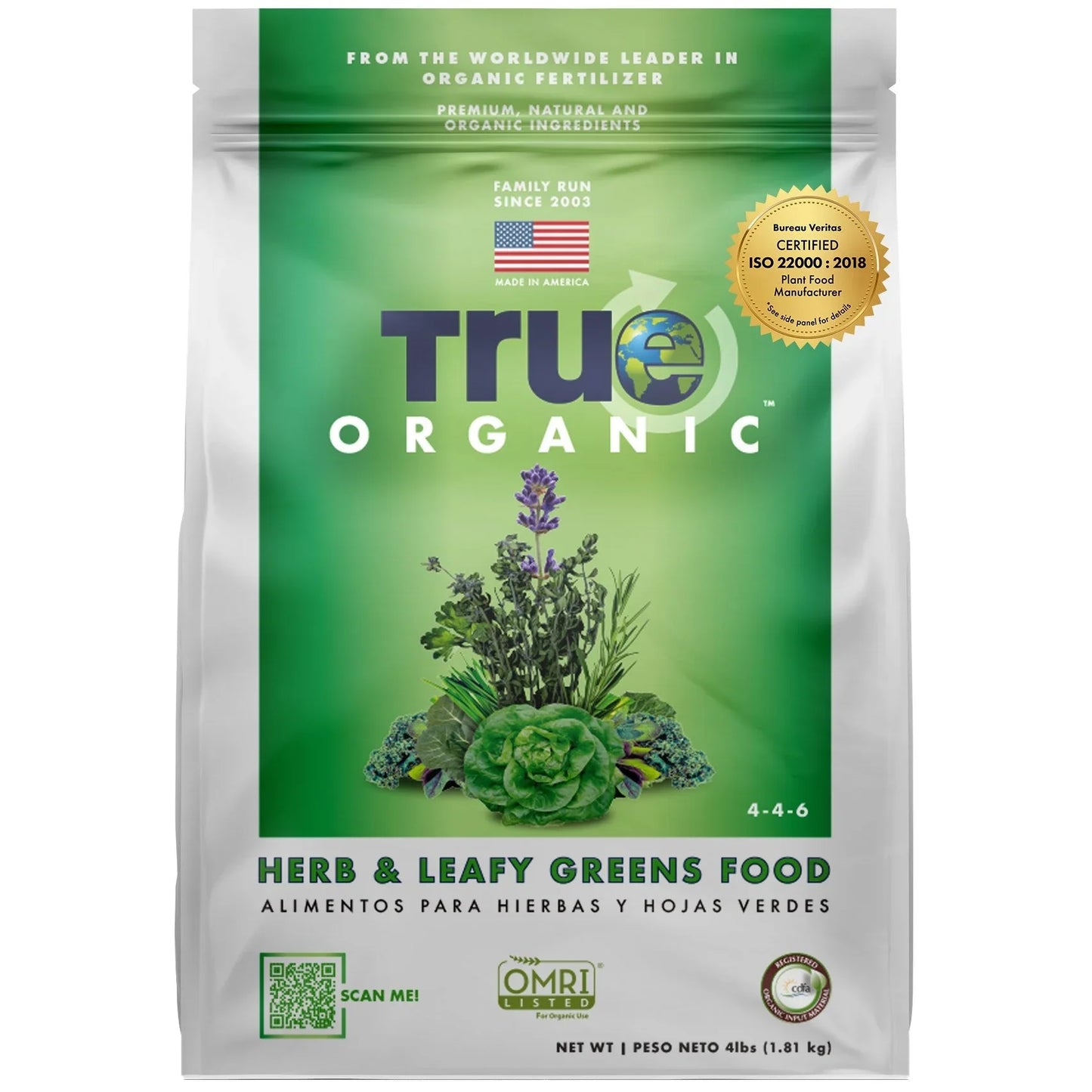 True Organic - Herb & Leafy Greens Food 4lbs BFG Supply Co