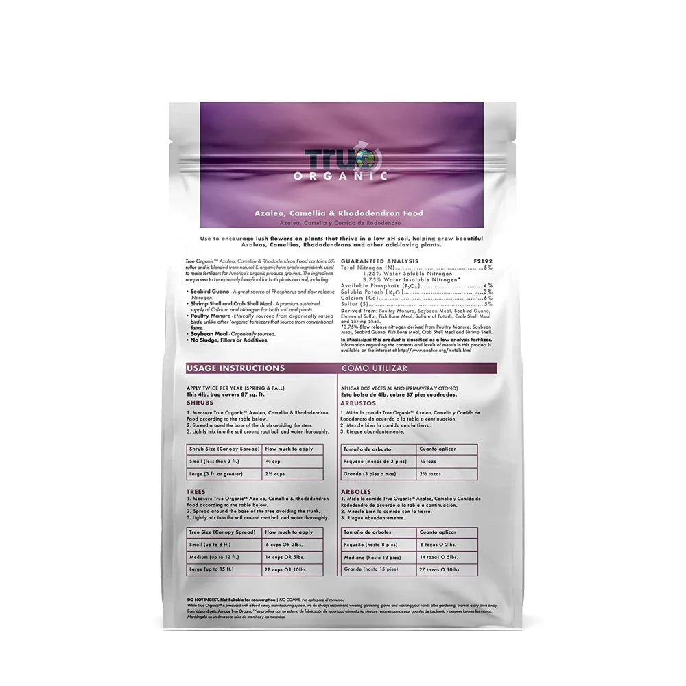 True Organic - Azalea, Camellia, & Rhododendron Food 12lbs BFG Supply Co