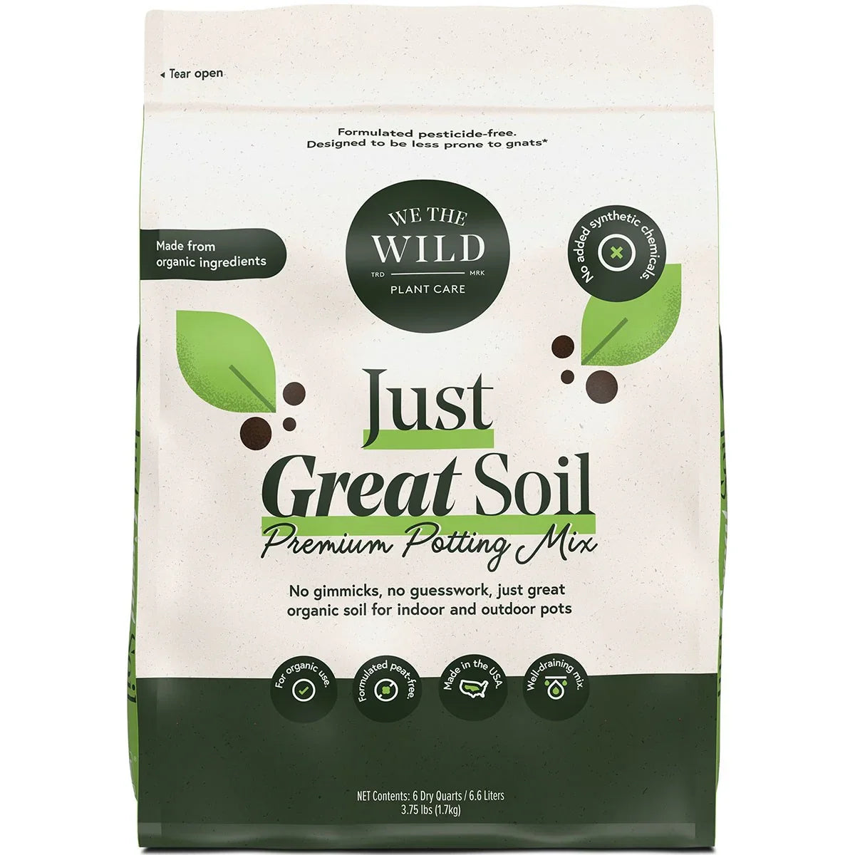 We The Wild - Just Great Organic Houseplant Soil 6qt BFG Supply Co