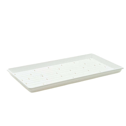 1020 Microgreen Trays Shallow Extra Strength White / 10 Trays / With Holes Bootstrap Farmer