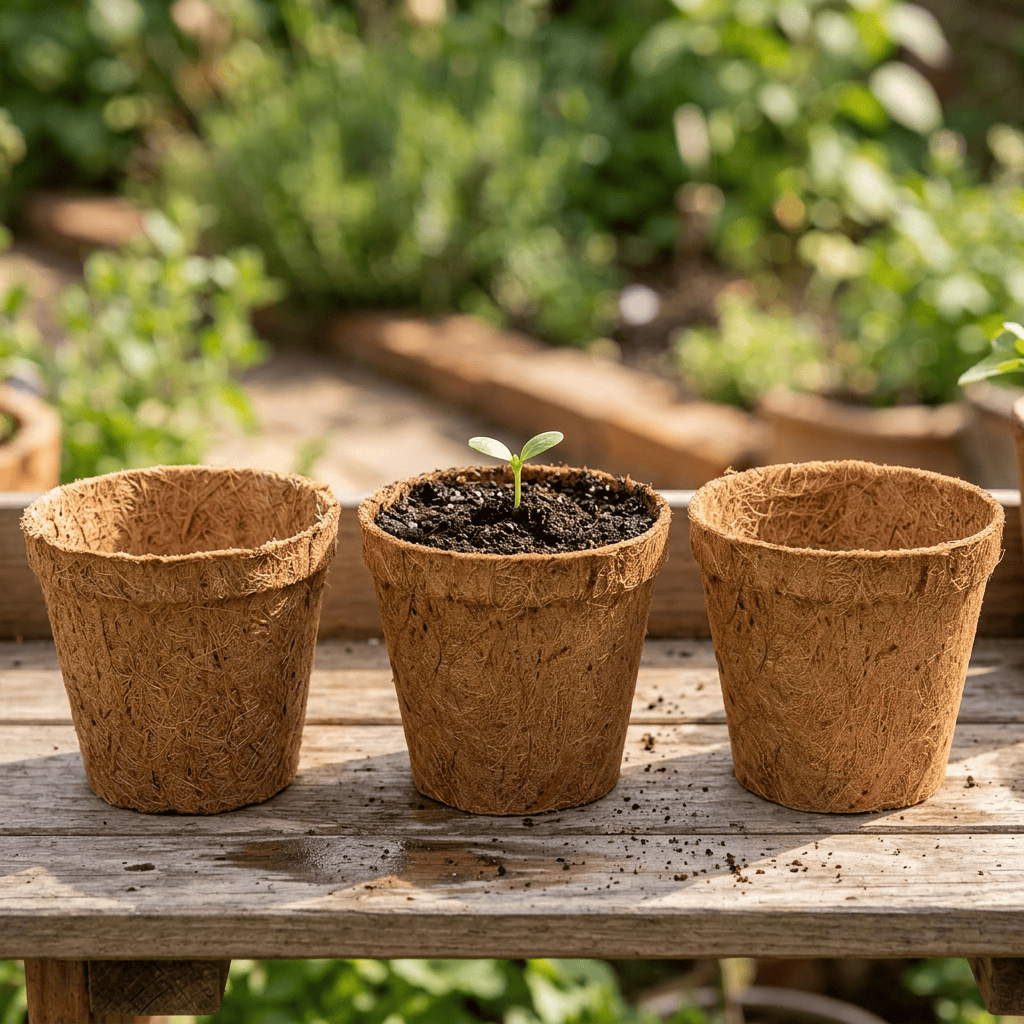Coconut Fiber Round Pots - 3" (Pack of 8) Grow Organic