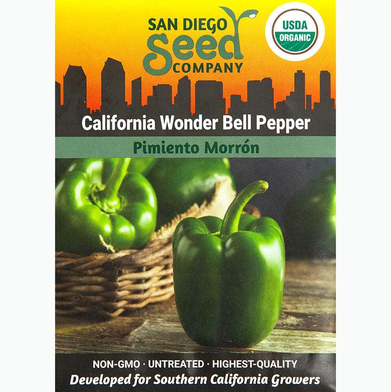 California Wonder Sweet Bell Pepper Seeds (Organic) San Diego Seed Company