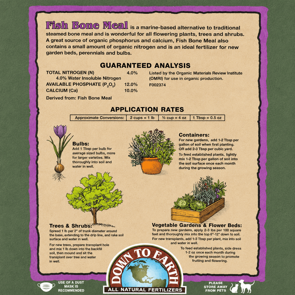 Fish Bone Meal 4-12-0 (40 lb) Down to Earth