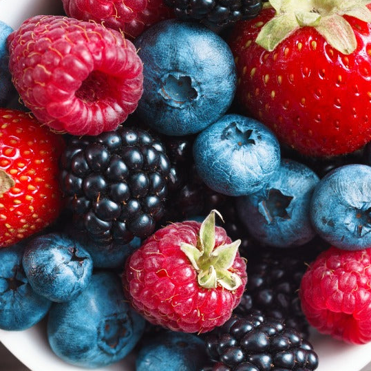 mixed berries strawberries, blueberries, raspberries, blackberries