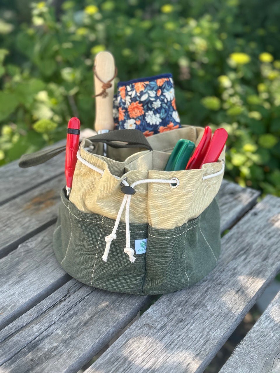 Garden Bucket Bag - Heavy Waxed Canvas The Celtic Farm
