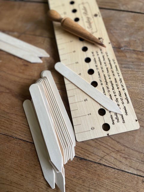 Garden Gift Set - American Hardwood Seed and Bed Ruler, Dibblers, Pot Tamper and Markers The Celtic Farm