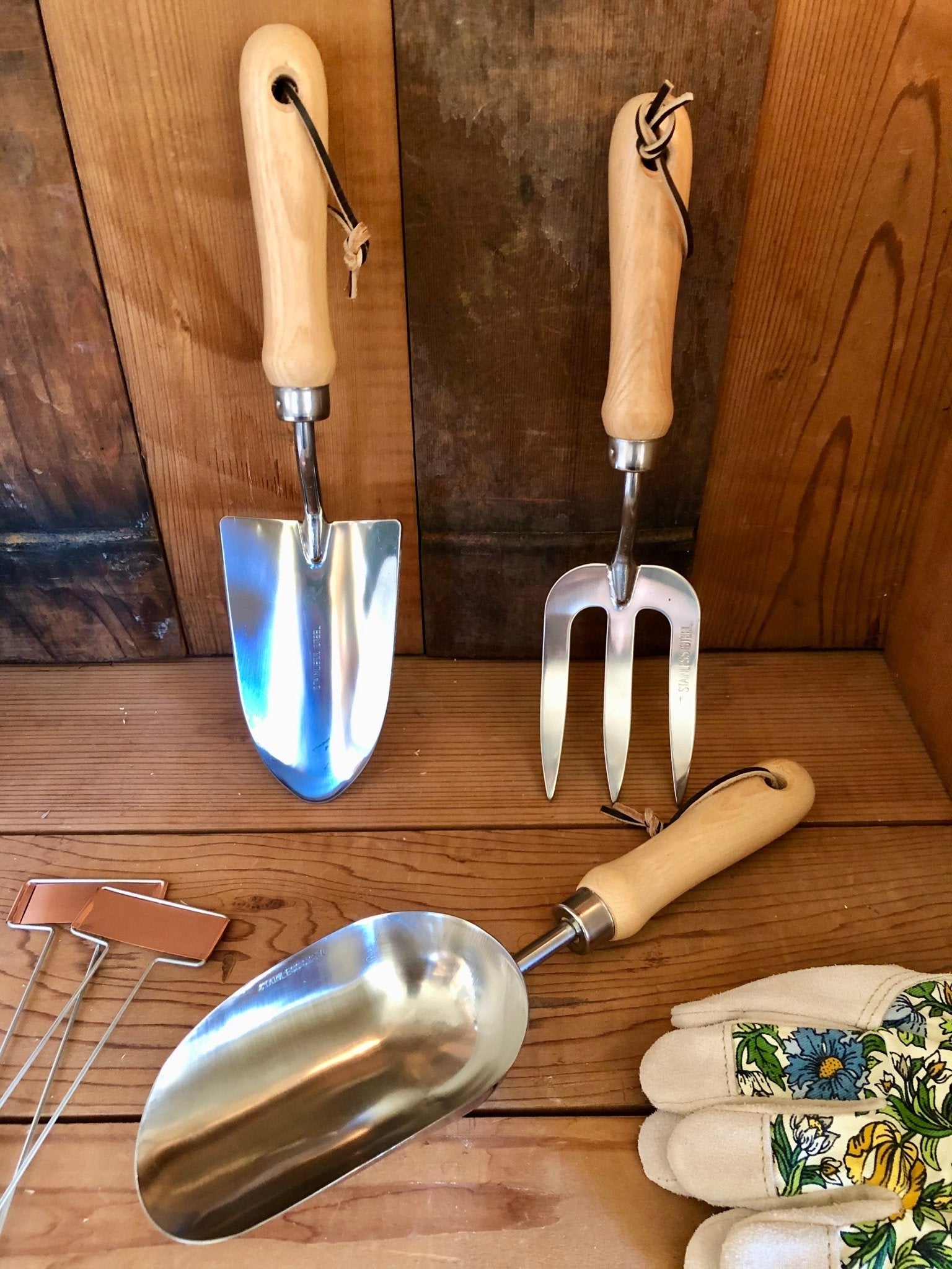Garden Hand Tool Set - Hardwood and Stainless The Celtic Farm