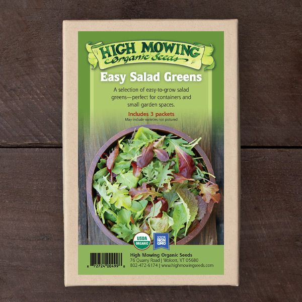 Organic Easy Salad Greens 3 Seeds Packets High Mowing Seeds