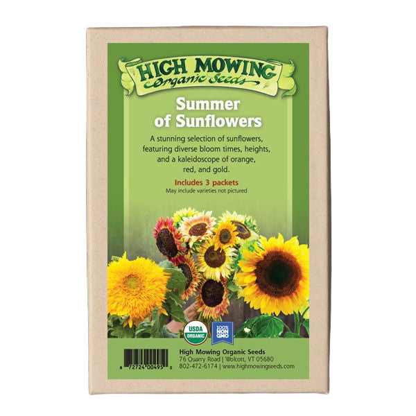 Organic Summer of Sunflowers 3 Seeds Packets High Mowing Seeds