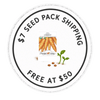 $7 flat-rate shipping on qualifying seed-pack orders; free shipping at $50