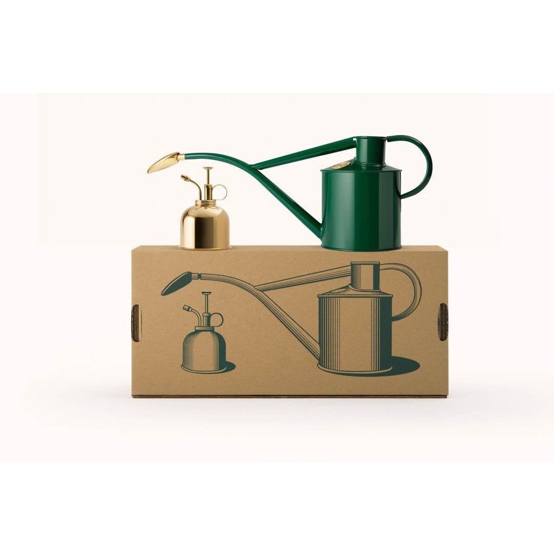 Haws Gardener Gift Set - Rowley Ripple & Spritzer Dark Green & Brass The Celtic Farm