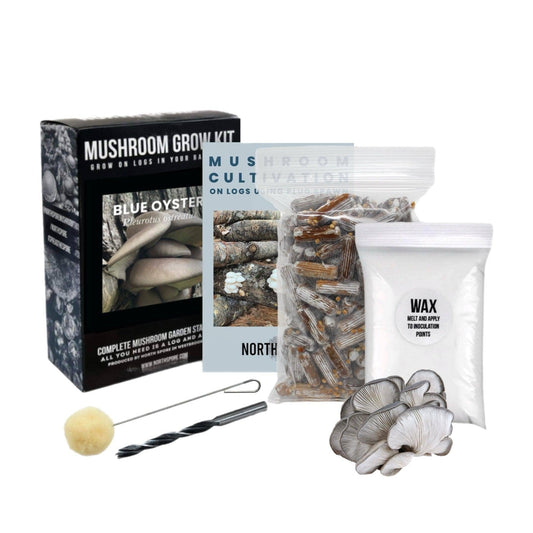 Organic Blue Oyster Mushroom Log Kit North Spore