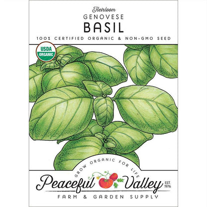 Genovese Basil Seeds (Organic) Peaceful Valley