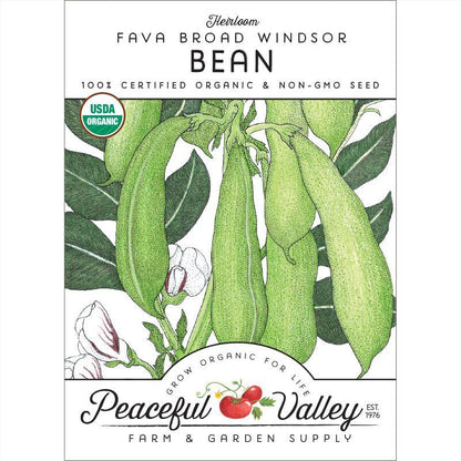 Broad Windsor Fava Bean Seeds (Organic) Peaceful Valley