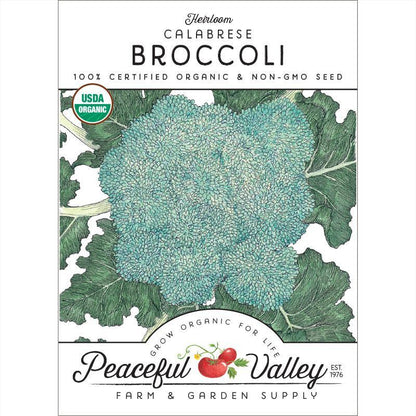 Calabrese Broccoli Seeds (Organic) Peaceful Valley
