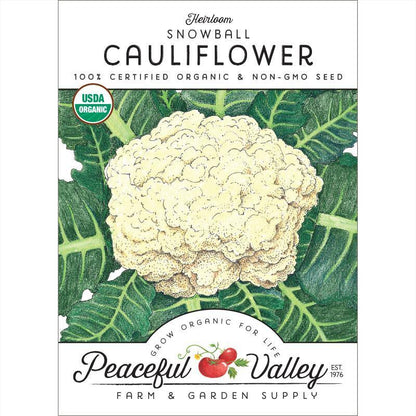 Snowball Cauliflower Seeds (Organic) Peaceful Valley
