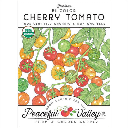 Bi-color Cherry Tomato Seeds (Organic) Peaceful Valley