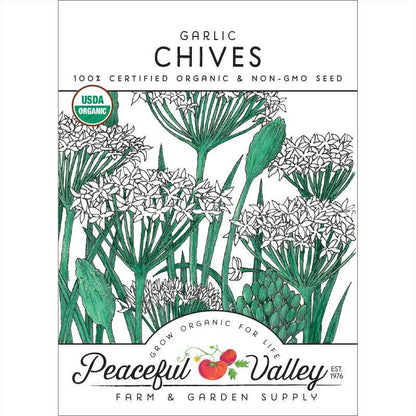 Garlic Chives Seeds (Organic) Peaceful Valley