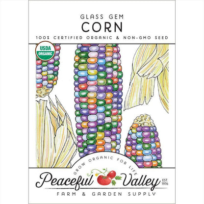 Glass Gem Corn Seeds (Organic) Peaceful Valley