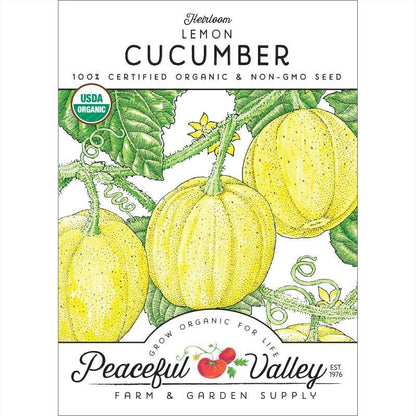 Lemon Cucumber Seeds (Organic) Peaceful Valley