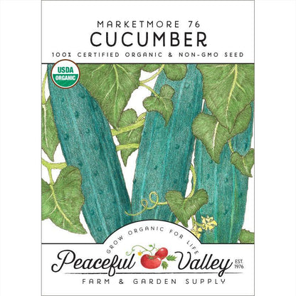 Marketmore 76 Cucumber Seeds (Organic) Peaceful Valley