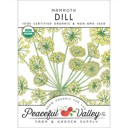 Mammoth Dill Seeds (Organic) Peaceful Valley