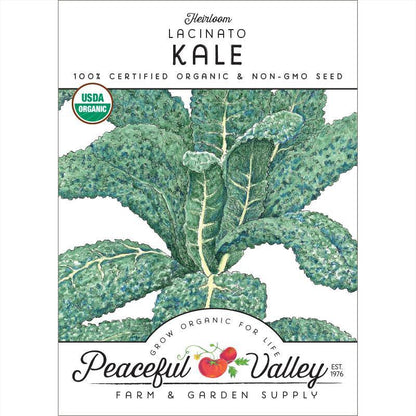 Lacinato Kale Seeds (Organic) Peaceful Valley