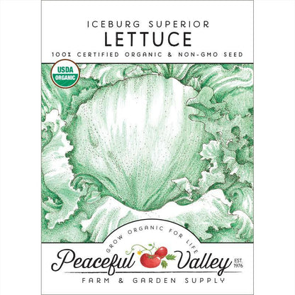 Iceberg Superior Lettuce Seeds (Organic) Peaceful Valley